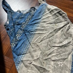 Blue and Gray Paisley Women's Top